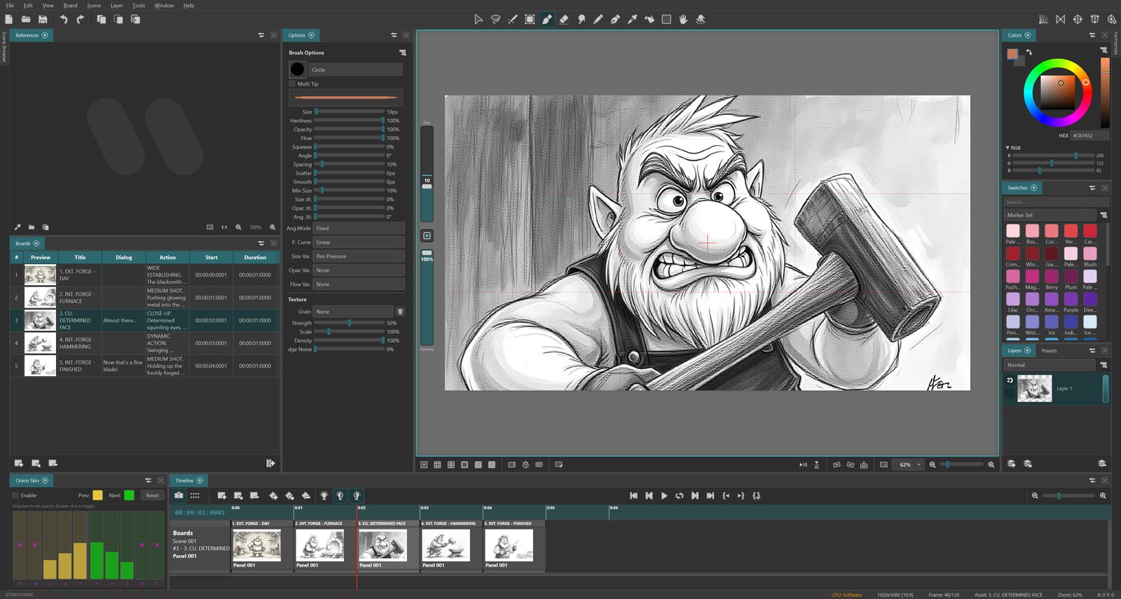 Canvas with composition overlay guides